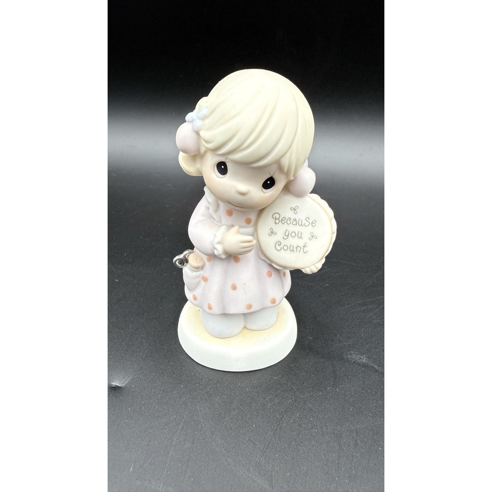 Ceramic Precious Moments Because You Count Enesco 1998